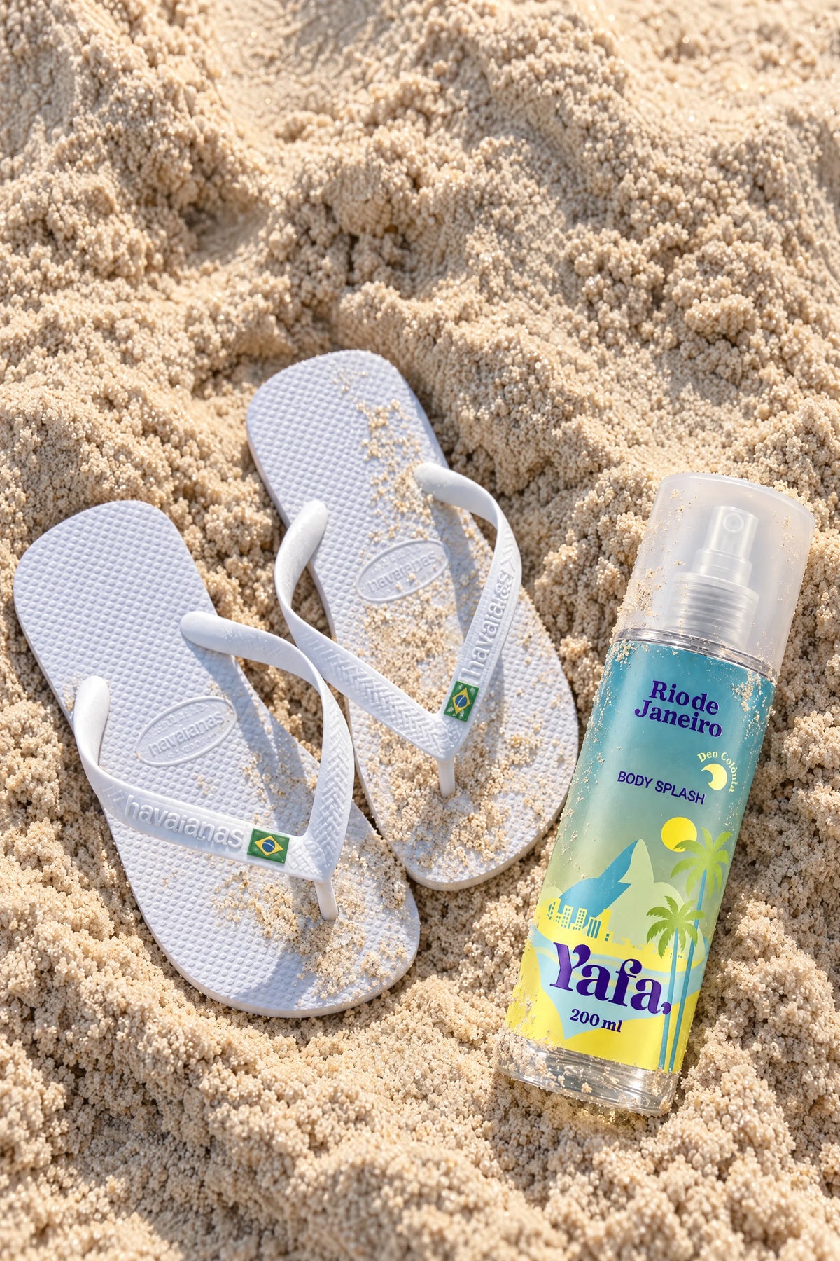 Produtos Yafa na areia
